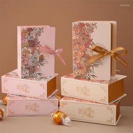 Gift Wrap 5pcs Book Shape Candy Boxes Creative Paper Bags DIY Box For Christmas Wedding Birthday S With Ribbon