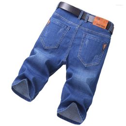 Men's Jeans 2022 Summer Brand Stretch Thin High Quality Cotton Denim Men Knee Length Soft Light Blue Casual Shorts Plus Size 28-40