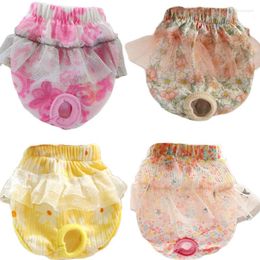 Dog Apparel Polyester Cute Diaper Sanitary Shorts For Floral Washable Physiological Pants Female Small Dogs Cat Underwear Briefs XS