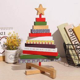 Christmas Decorations Wooden Trees Figurines Decoration 2023 Home Accessories Rotatable Miniatures Aesthetic Room Decor Kids Gift