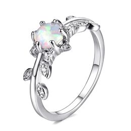10 Pieces 1 lot Trendy Wedding Jewelry Fire Opal Gems Silver Rings Russia American Australia Women Rings Jewelry Gift1970