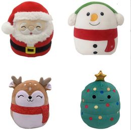 New 20CM Kid Toys Cute Plush Dolls Santa Claus Elk Snowman Mushroom Bird Soft Plush Throw Pillow Children Christmas toy