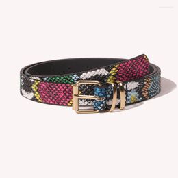 Belts Snake Animal Pattern Fashion Luxury Designer Brand Ladies Pin Buckle Women Goth PU Leather Dress Strap For Jeans WaistbandBelts