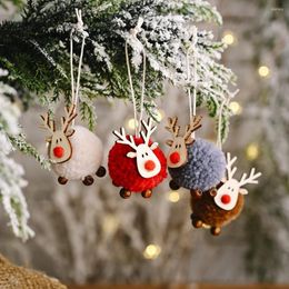 Christmas Decorations Ornaments Plush Santa Claus Elk For Home Decoration Holiday Party Supplies Key Chain Backpack Strap Kids Toys 4pc