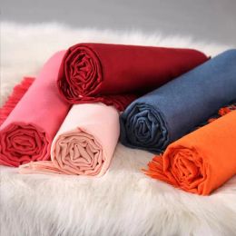 Cashmere Scarf Solid Colour Imitation Cashmere Scarves Korean Trendy Thickened Warm Air Conditioning Girls Shawl Autumn Winter Teens Soft Neck Wrap 23 Colours