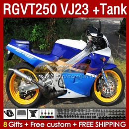 Fairings Kit & Tank For SUZUKI SAPC VJ23 RGVT250 RGV-250CC 97-98 Bodyworks 161No.62 RGVT-250 RGV-250 RGV250 97 98 RGVT RGV 250 CC 250CC 1997 1998 Full Fairing blue factory blk