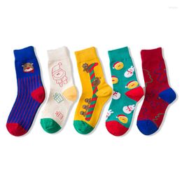 Men's Socks A Double-Christmas Stockings Men And Women Tube PURE Cotton Comfortable Creative Casual Fashion Street Hip Hop One Size