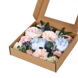 Decorative Flowers Artificial Box Set Silk Combo Fake Foam For DIY Wedding Decor Baby Shower