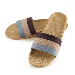 Slippers 2022 Summer Women Home Indoor Linen Slides Soft Lightweight Casual Couple Shoes Flax Flip Flops Arrival Comfortable