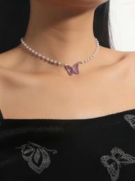 Choker 2022 Women's Pearl Butterfly Necklace Simple Temperament 1