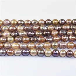 10-11 mm große große Größe Echtes Süßwasserperlen Perlen Schnur losen Barock Edison Perlen Strang lila Lavendel gemischte Farbe