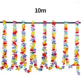Decorative Flowers Hawaiian Flower Garland Tropical Artificial Necklace Banner Multicolor Floral Party Decoration