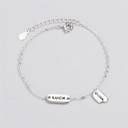 Link Bracelets Sole Memory Luck Fashion Letters Cool Silver Colour Female Resizable SBR262