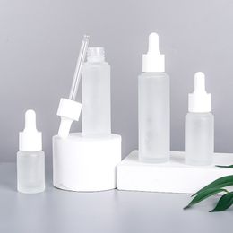 15ml 30ml frosted clear glass dropper bottle eye essential oil Empty bottle white