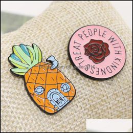 Pins Brooches Pine Combination Home Rose Personality Creative Brooch Cartoon Pins Special Tide Enamel New Lapel Denim Badge C3 Drop Dht9K