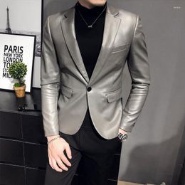 Men's Fur Brand Clothing Fashion Male High Quality Jacket Casual Leather Jacket/Men's Retro Style Suit/Blazers Coat S-4XL