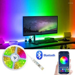 Strips LED Strip Lights Bluetooth RGB Light Flexible 1M-5M No Waterproof Tape Diode DC APP Control Back Lamp Night