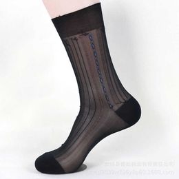 Men's Socks Tube Dress Gifts For Sheer Exotic Formal Wear Suit Sexy Gay Transparent Stripe Business TNT T221011