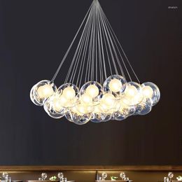 Chandeliers Creative Lamp Designer Chandelier Clothing Store Glass Ball Bubble Kitchen Farmhouse Dining Table Globe