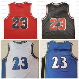 Retro Basketball Jersey NO.23 Vintage Black White Chi Red Mens Stitched Jerseys Mesh