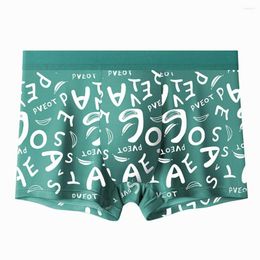 Underpants Mens Seamless Boxer Briefs Sexy Bulge Pouch Underwear Printed Panties Breathable U Convex Boxershorts Men