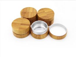 10g bamboo Bottle cosmetic cream jar Refillable Empty with Aluminum inner comsetics jar packaging SN415