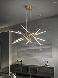 Chandeliers Modern Golden LED For Living Dining Room Bedroom Kitchen Home Hanging Ceiling Pendant Lamp Interior Lighting Fixture