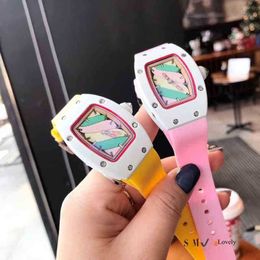 Marke Weibliche Armbanduhren Mädchen Damen Bunte Süße Farbe Diamant Stil Luxus Höhe Qualität Band Gummi Uhr 01