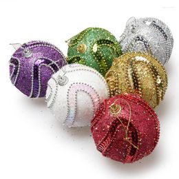 Party Decoration 1PC Mall Sequins Christmas Ball Foam Pearl Colored Pendant 8cm Tree