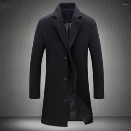 Men's Trench Coats Casual Men Jacket Cozy Coat Eye-catching Single Breasted Overcoat Easy Wear