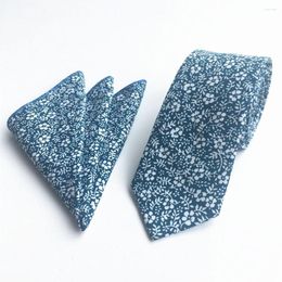 Bow Ties GUSLESON Brand Mens Hanky Tie Sets Cotton Floral Paisley Printing Necktie And Handkerchief Wedding Pocket Square