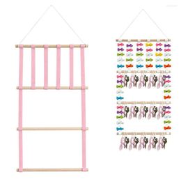 Storage Bags Ornamental Home Supplies Ribbon Hairpin Wooden Hanging Rack For Bathroom