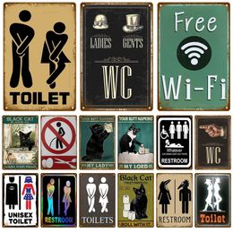 Metal Signs Painting Man Lady Funny WC Sign Metal Poster Toilet Plate Tin Plaque KTV Bar BBQ Shop Bathroom Wall Decor Mural Home Vintage Photo Pub