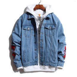 Men's Jackets Men Denim Jacket Coat Jean Destroyed Coats Frayed Tops Rip 10Styles2022