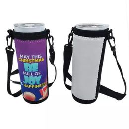 With handle Sublimation 20oz Neoprene Skinny Tumbler Tote Iced Coffee Cup Bottle Sleeve Bag Pouch With Adjustable Strap Handles WLL1727