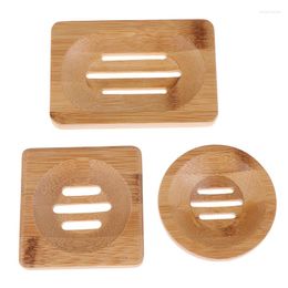 Soap Dishes Natural Wooden Bamboo Dish Tray Holder Storage Rack Plate Box Container For Bath Shower Bathroom