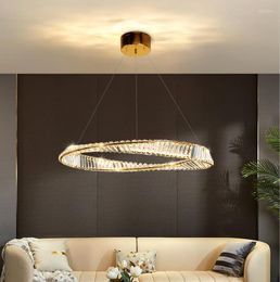 Chandeliers Crystal Led Chandelier For Dining Room Living Kitchen Bedroom Ceiling Pendant Lamp Gold Modern Remote Control Hanging Light