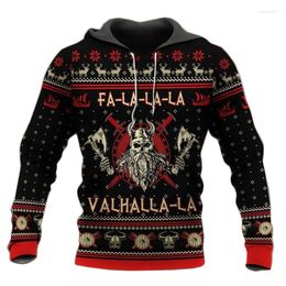 Men's Hoodies Viking Tattoo 3D Zipper Hoodie Women For Men Halloween Pullover Christmas Sweatshirts Cosplay Costume