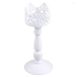 Candle Holders QX2E European White Metal Pillar Holder Romantic Wedding Candlestick For Home Candlelight Dinner Table Decoration