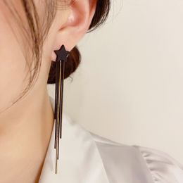 Dangle & Chandelier Fashion Black Tassel Earrings Personality 2022 New Statement Star Triangle Long Earings