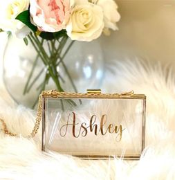 Gift Wrap Personalized Purse Acrylic Clutch Birthday For Friends Bridesmaids Girls Women Custom Name Wedding Unique Gifts