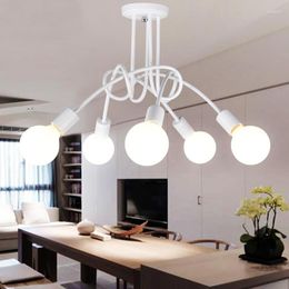 Chandeliers Nordic Modern Creative Curve Wrought Gold Plated Hanging Lights For Restaurant Living Room Decor Light Fixtures