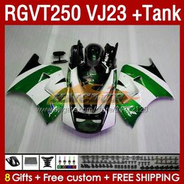 & Tank Fairings Kit For SUZUKI RGVT250 RGV-250CC SAPC green stock 1997-1998 Bodys 161No.129 RGV-250 RGV250 VJ23 RGVT-250 1997 1998 RGVT RGV 250CC 250 CC 97 98 ABS Fairing