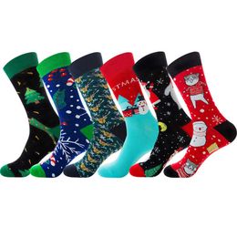 Men's Socks 1Pair New Autumn Winter Christmas woman Socks Funny New Year Santa Claus Christmas Tree Snow Elk Gift Cotton Happy Men Socks T221011