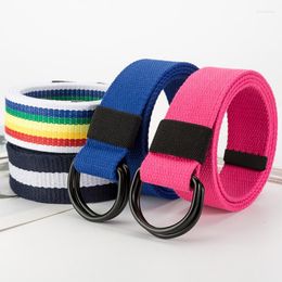 Belts Fashion Unisex Canvas Belt High Quality Mens/women Double Ring Buckle Waistband Casual Female Jeans Waist BeltBeltsBelts