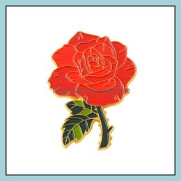 Pins Brooches Customised Brooch Flower Metal Enamel Pin Plant Morning Glory Alloy Women Badges Luxury Jewellery Coloured Vintage Bk Ha Dhdsd