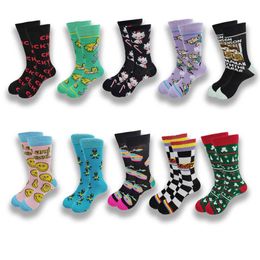 Men's Socks A Pair of Autumn and Winter Men Women Socks Fashion Cartoon Happy Novel Quality Stitching Soft and Comfortable Crew Socks T221011