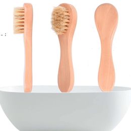 Face Cleansing Brush for Facial Exfoliation Natural Bristles Exfoliating Face Brushes for Dry Brushing with Wooden Handle GCB16210
