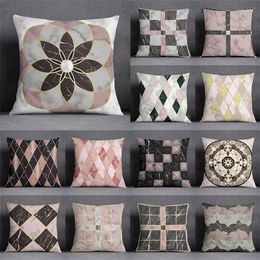 Pillow Vintage Geometric Pattern Pillowcase Modern Living Room Sofa Cover 45x45cm Home Decorative