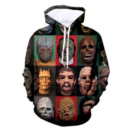 Men's Hoodies & Sweatshirts Autumn/winter New 3D Hallowmas Print European and American Loose Pullover 050